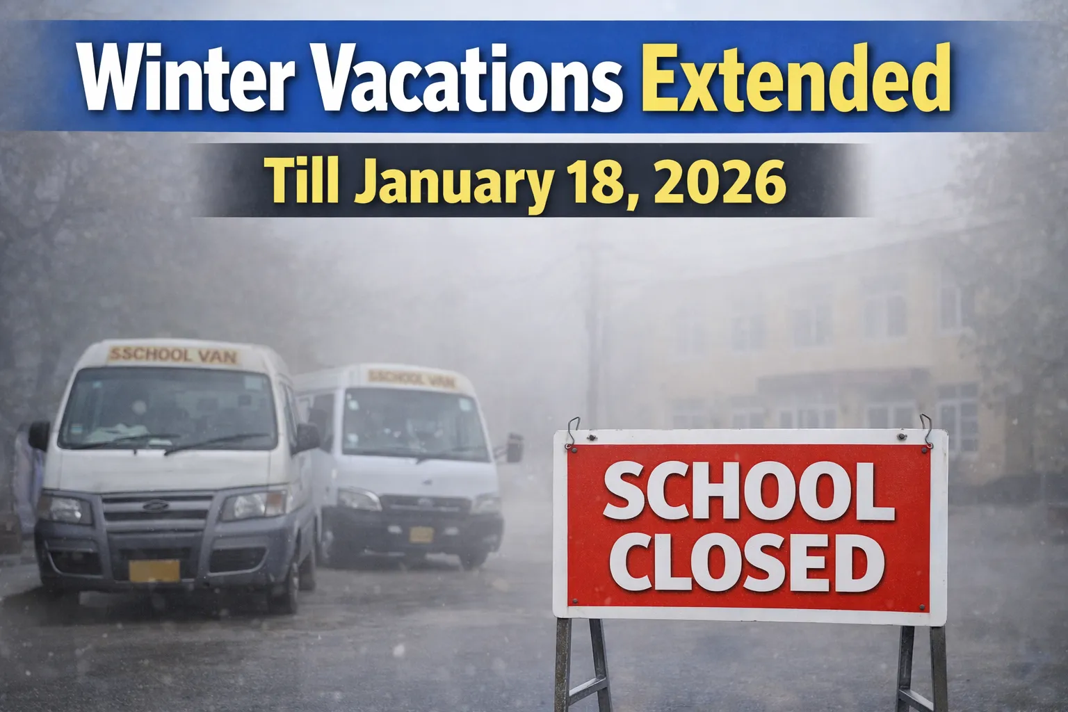 Winter Vacations Extended Till January 18, 2026 – Punjab Schools Reopening Update